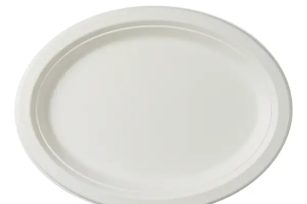 10” Oval Disposable Bagasse Plate