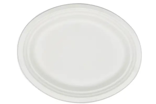 12” Oval Disposable Bagasse Plate