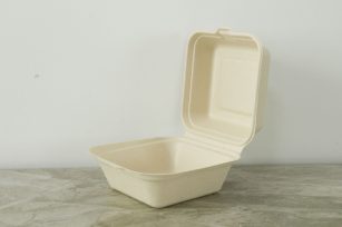 6” Burger Bagasse Clamshell Box