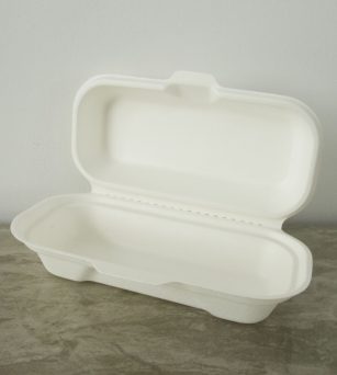 Hot Dog Bagasse Clamshell Box